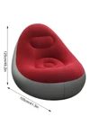 Sillon Inflable Sofa Tipo Puff + Apoya Pies Inflador Cómodo ROJO-GRIS
