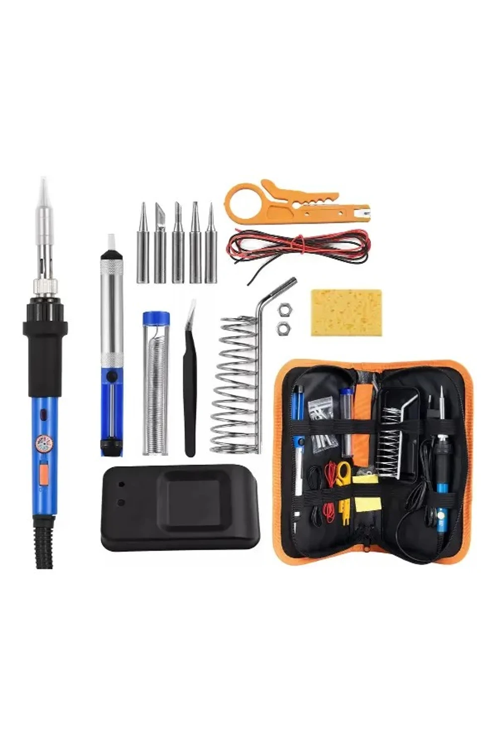 Kit Soldador De Estaño 60w Temperatura Ajustable Con Estuche Kit Soldador De Estaño 60w Temperatura Ajustable Con Estuche