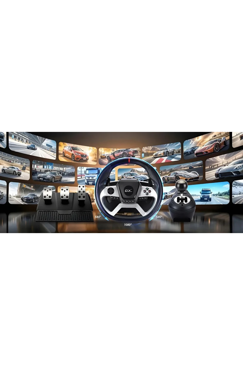 Volante Ps4 Pc Xbox One Genius Vibración Pedales Cambios Pro Volante Ps4 Pc Xbox One Genius Vibración Pedales Cambios Pro
