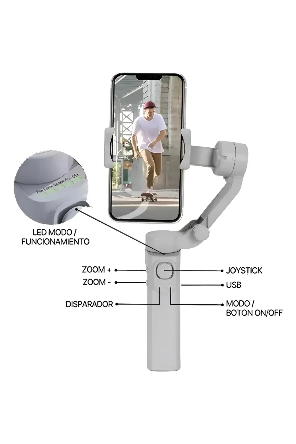 Estabilizador Gimbal Tokqi M01 Para Celular Fotos Y Videos Estabilizador Gimbal Tokqi M01 Para Celular Fotos Y Videos