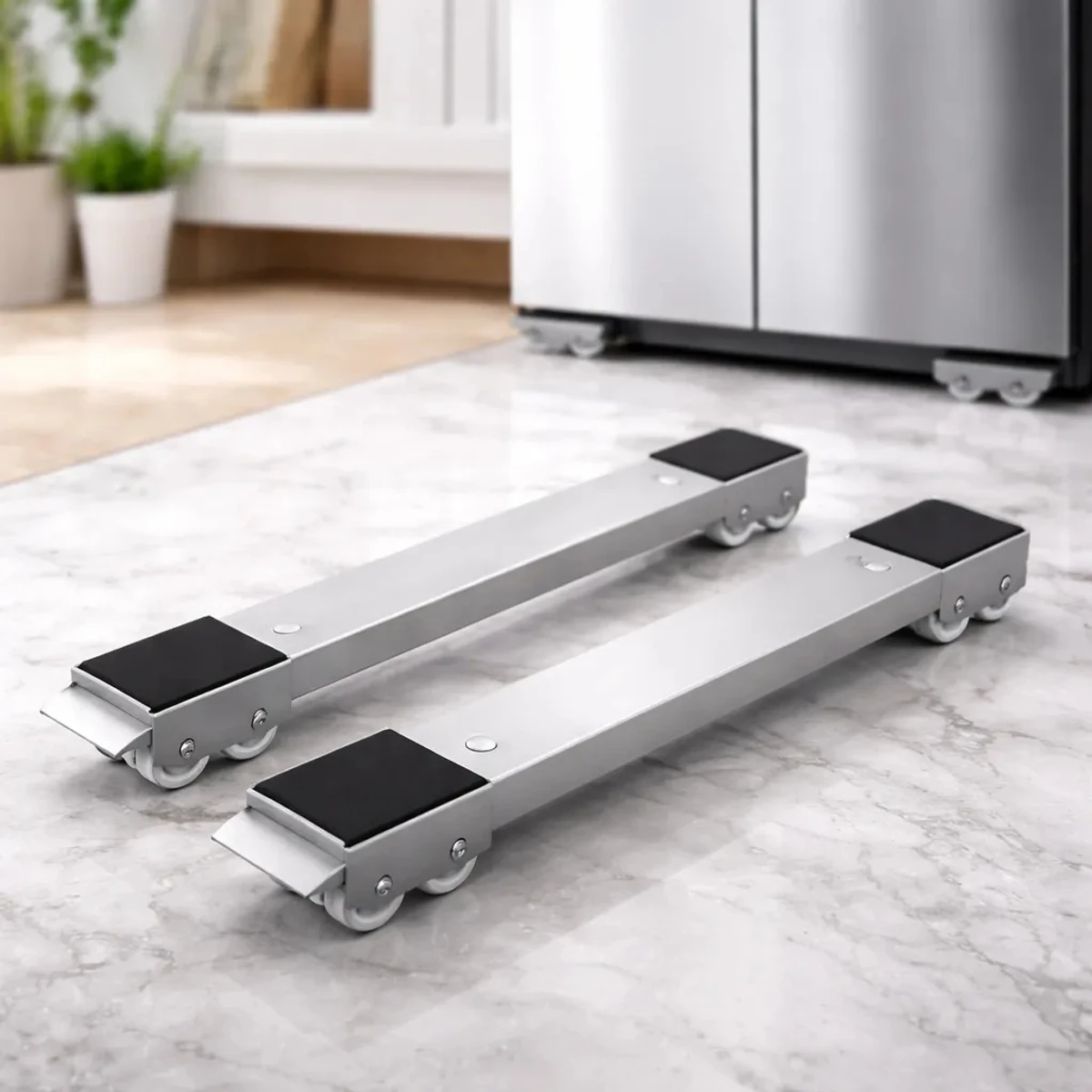 Base Doble Para Mover Electrodomésticos Ajustable Con Ruedas 