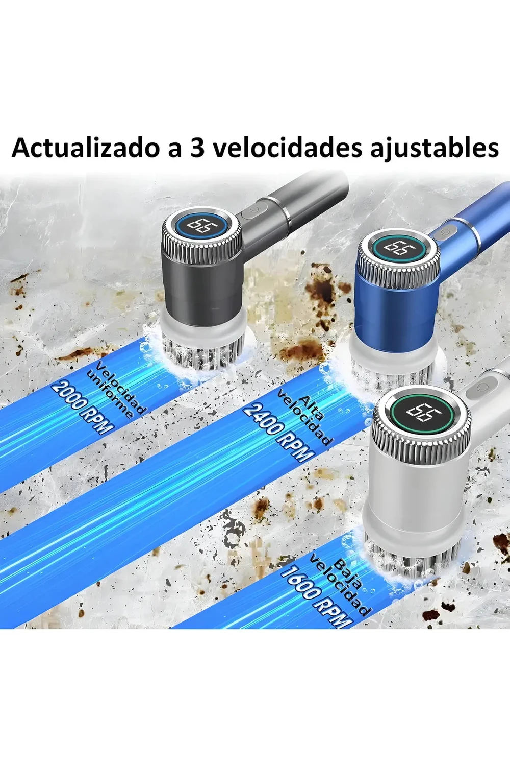 Cepillo Eléctrico Inalámbrico Limpieza Baño Cocina Goldtech Color Blanco Cepillo Eléctrico Inalámbrico Limpieza Baño Cocina Goldtech Color Blanco