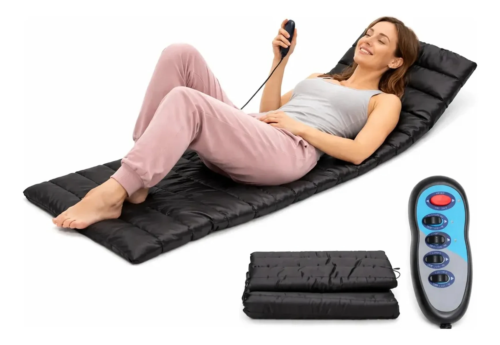 Colchoneta Masajeadora Espalda Eléctrica 9 Modos + Calor 18w 