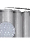 Cortina De Baño Tela Antihongos 180x180cm 12 Ganchos Impermeable Gris