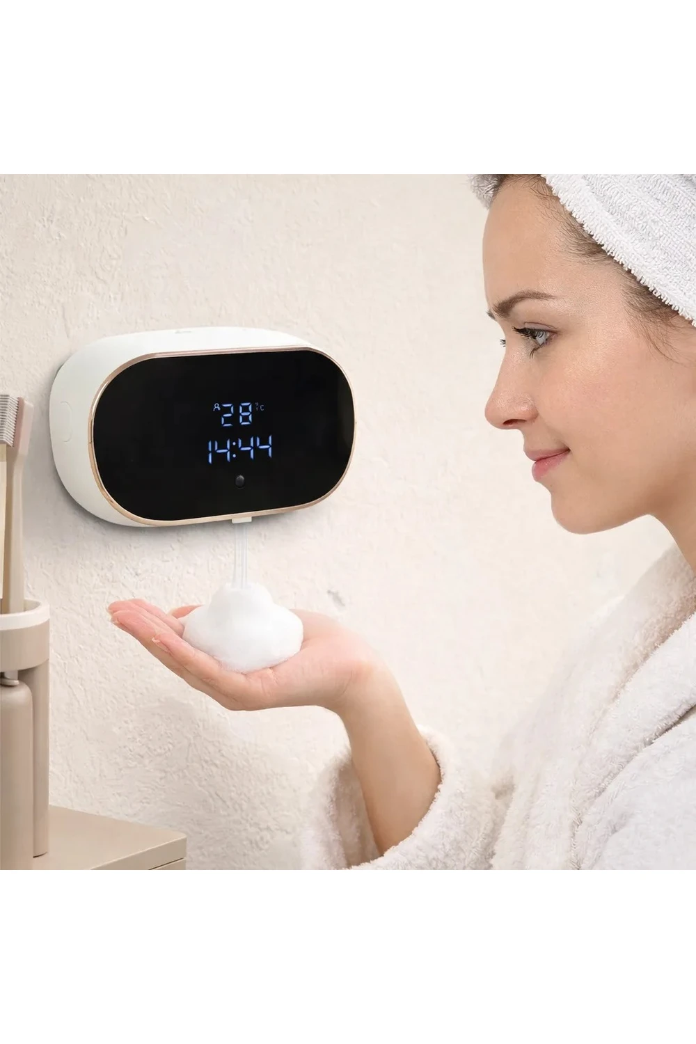 Dispensador Automático De Jabón Genérica 350ml De Pared Blanco
