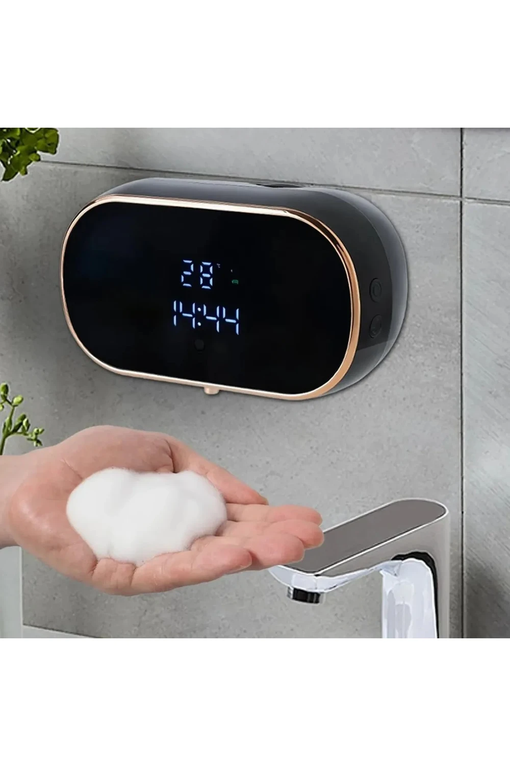Dispensador Automático De Jabón Genérica 350ml De Pared Negro