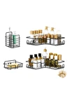 Estante Negro Flotante Esquinero Metal Para Baño Cocina Estante Negro Flotante Esquinero Metal Para Baño Cocina