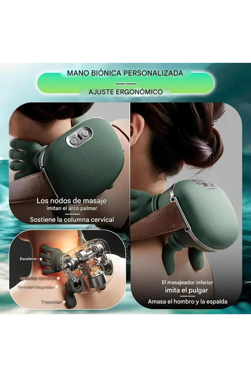 Masajeador Cervical Recargable Para Alivio Muscular Hombro Masajeador Cervical Recargable Para Alivio Muscular Hombro