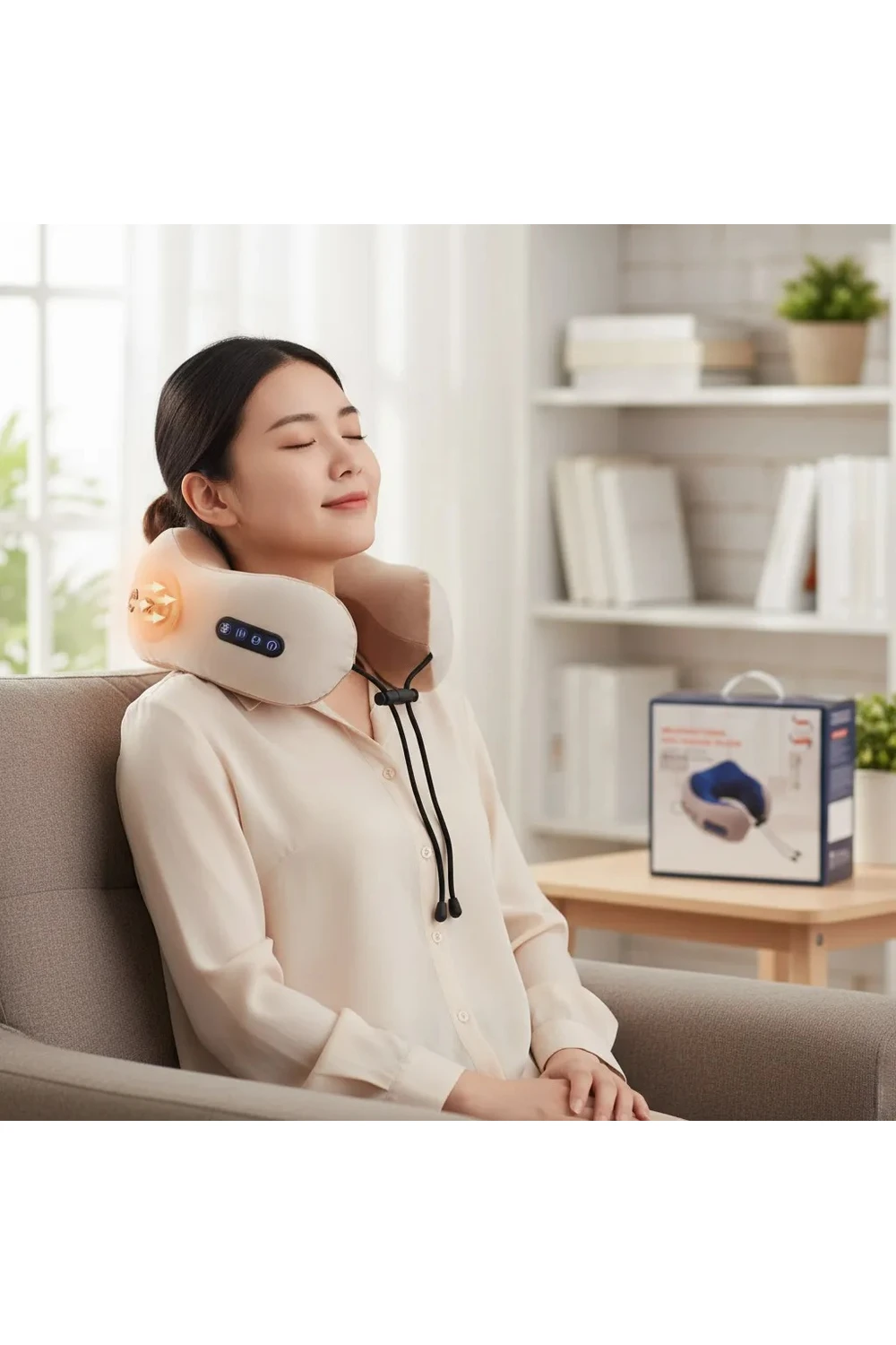 Masajeador Cuello Cervical Eléctrico Recargable Vibra Calor Masajeador Cuello Cervical Eléctrico Recargable Vibra Calor