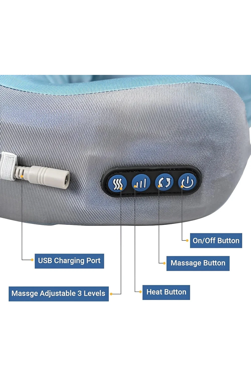 Masajeador Cuello Cervical Eléctrico Recargable Vibra Calor Masajeador Cuello Cervical Eléctrico Recargable Vibra Calor
