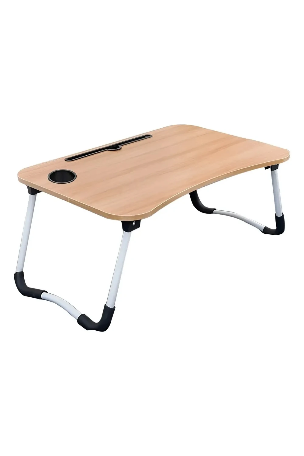 Mesa Plegable Para Notebook Tablet + Porta Vaso Desayunador Marrón Claro
