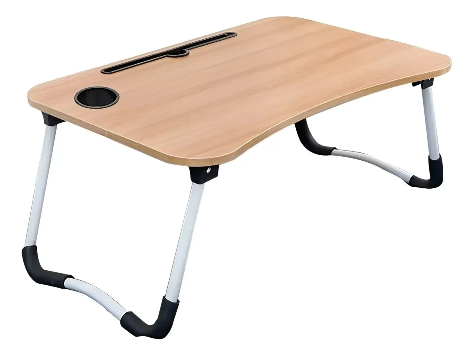 Mesa Plegable Para Notebook Tablet + Porta Vaso Desayunador - Marrón Claro 