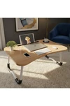 Mesa Plegable Para Notebook Tablet + Porta Vaso Desayunador Marrón Claro