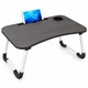 Mesa Plegable Para Notebook Tablet + Porta Vaso Desayunador Negra