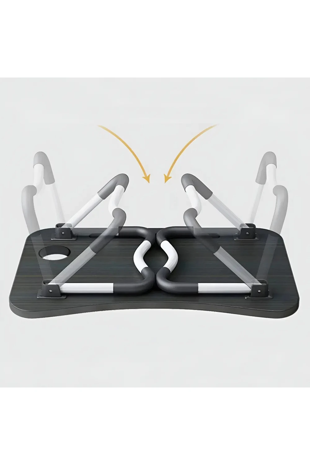 Mesa Plegable Para Notebook Tablet + Porta Vaso Desayunador Negra