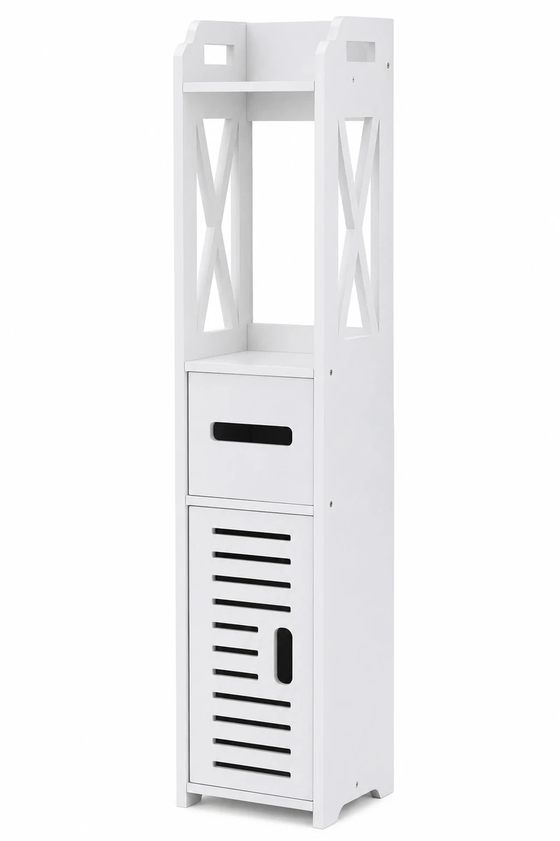 Mueble De Baño Organizador Columna Blanco 80 Cm Multiuso 