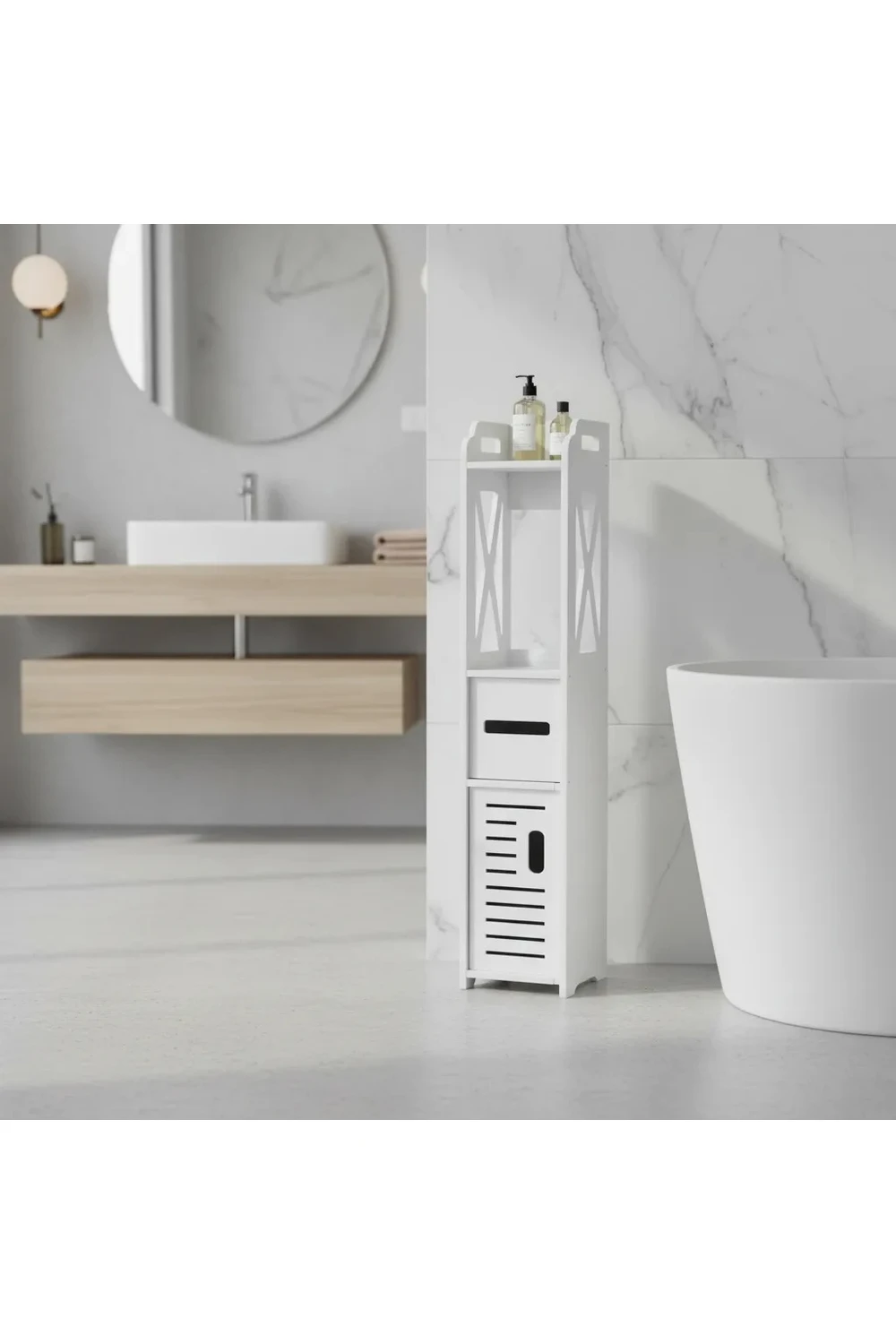 Mueble De Baño Organizador Columna Blanco 80 Cm Multiuso Mueble De Baño Organizador Columna Blanco 80 Cm Multiuso
