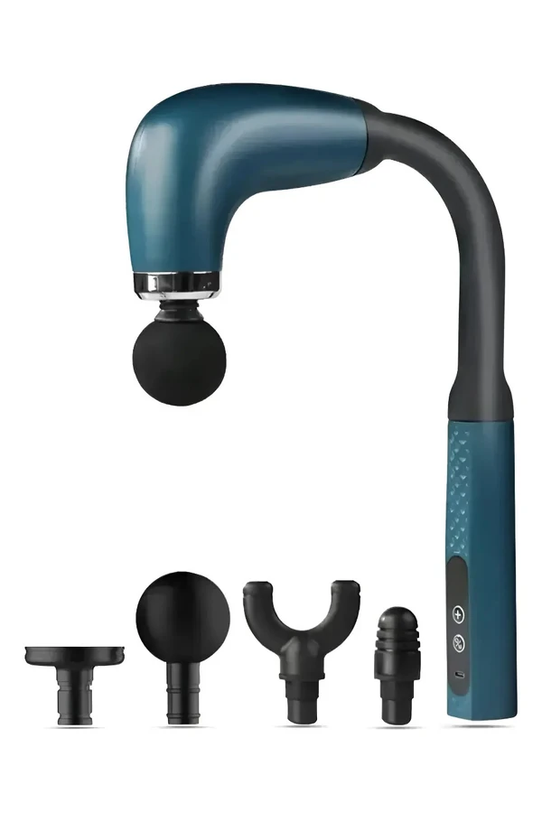 Masajeador Tipo Pistola C/ Brazo Extensor Batería Recargable Verde Jade