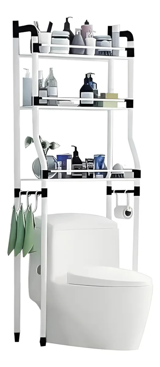 Mueble Organizador De Baño Sobre Inodoro 3 Estantes Blanco 