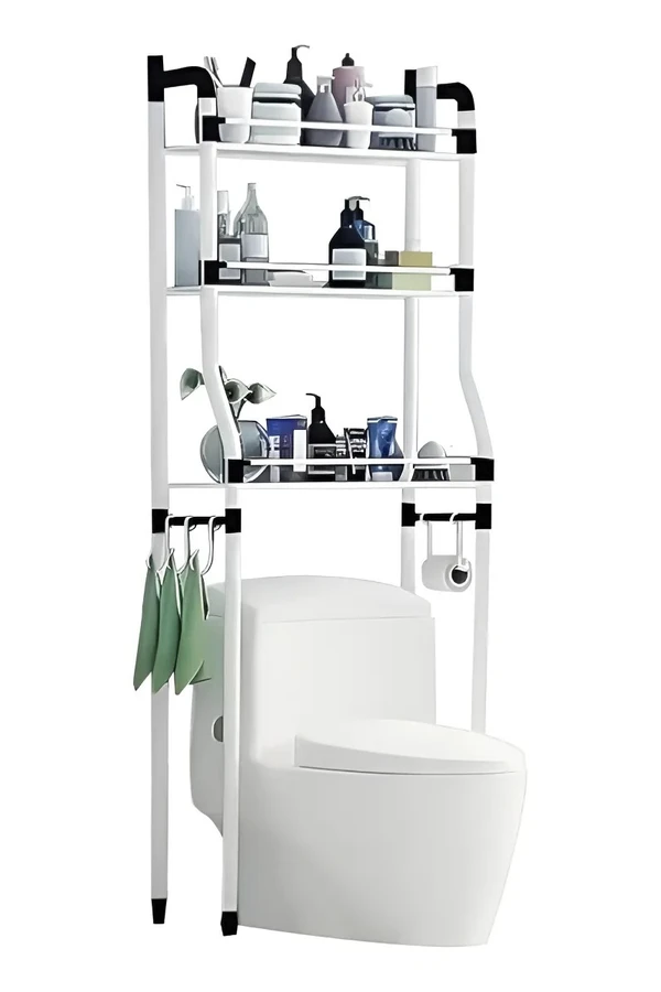 Mueble Organizador De Baño Sobre Inodoro 3 Estantes Blanco Mueble Organizador De Baño Sobre Inodoro 3 Estantes Blanco