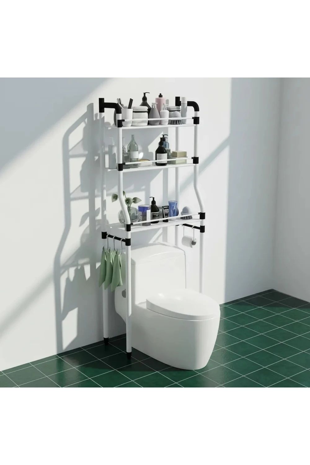 Mueble Organizador De Baño Sobre Inodoro 3 Estantes Blanco Mueble Organizador De Baño Sobre Inodoro 3 Estantes Blanco