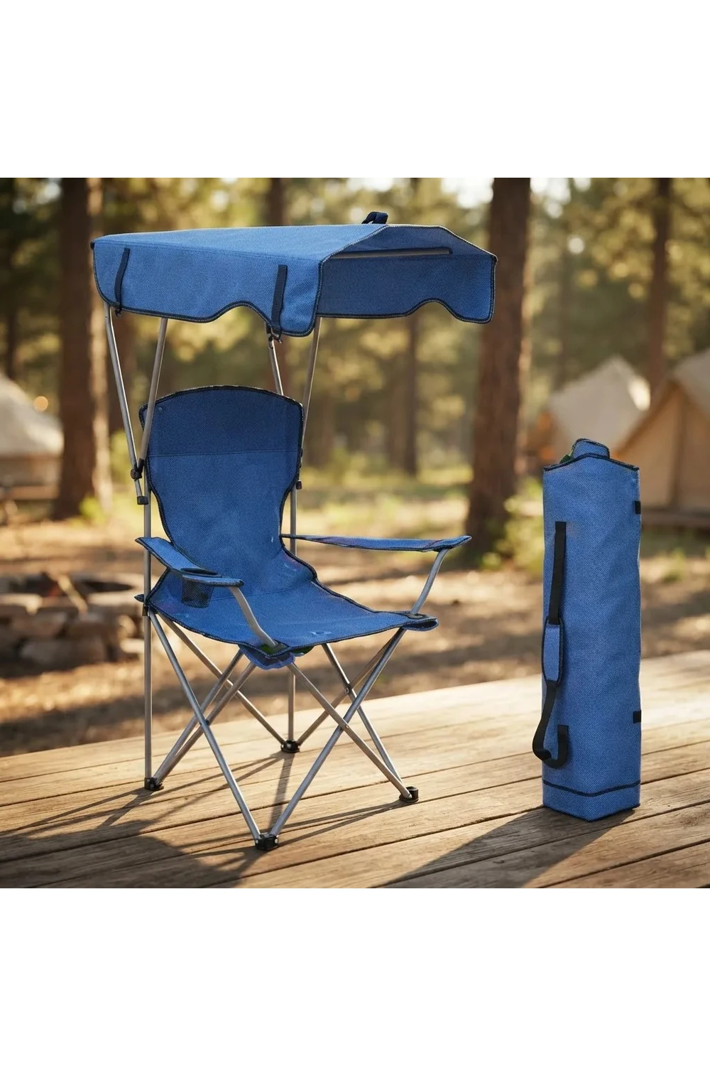 Silla Camping Plegable Reforzada Con Techo Y Posabrazos Silla Camping Plegable Reforzada Con Techo Y Posabrazos
