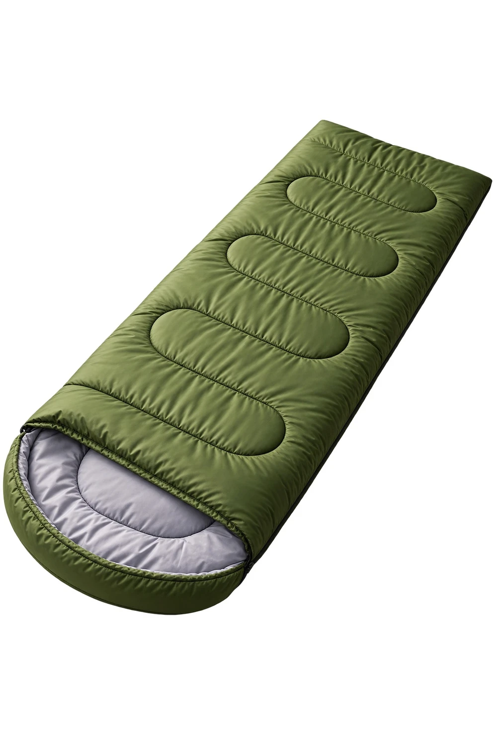 Sobre Saco De Dormir Térmico Camping Impermeable C/ Bolso 2m Verde Musgo