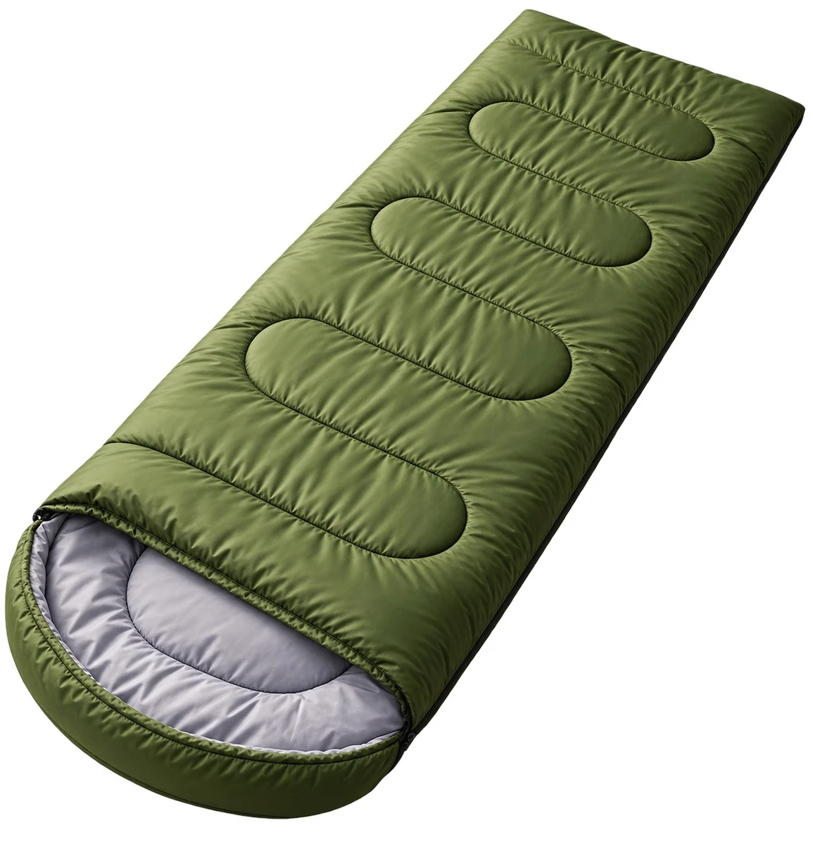Sobre Saco De Dormir Térmico Camping Impermeable C/ Bolso 2m - Verde Musgo 