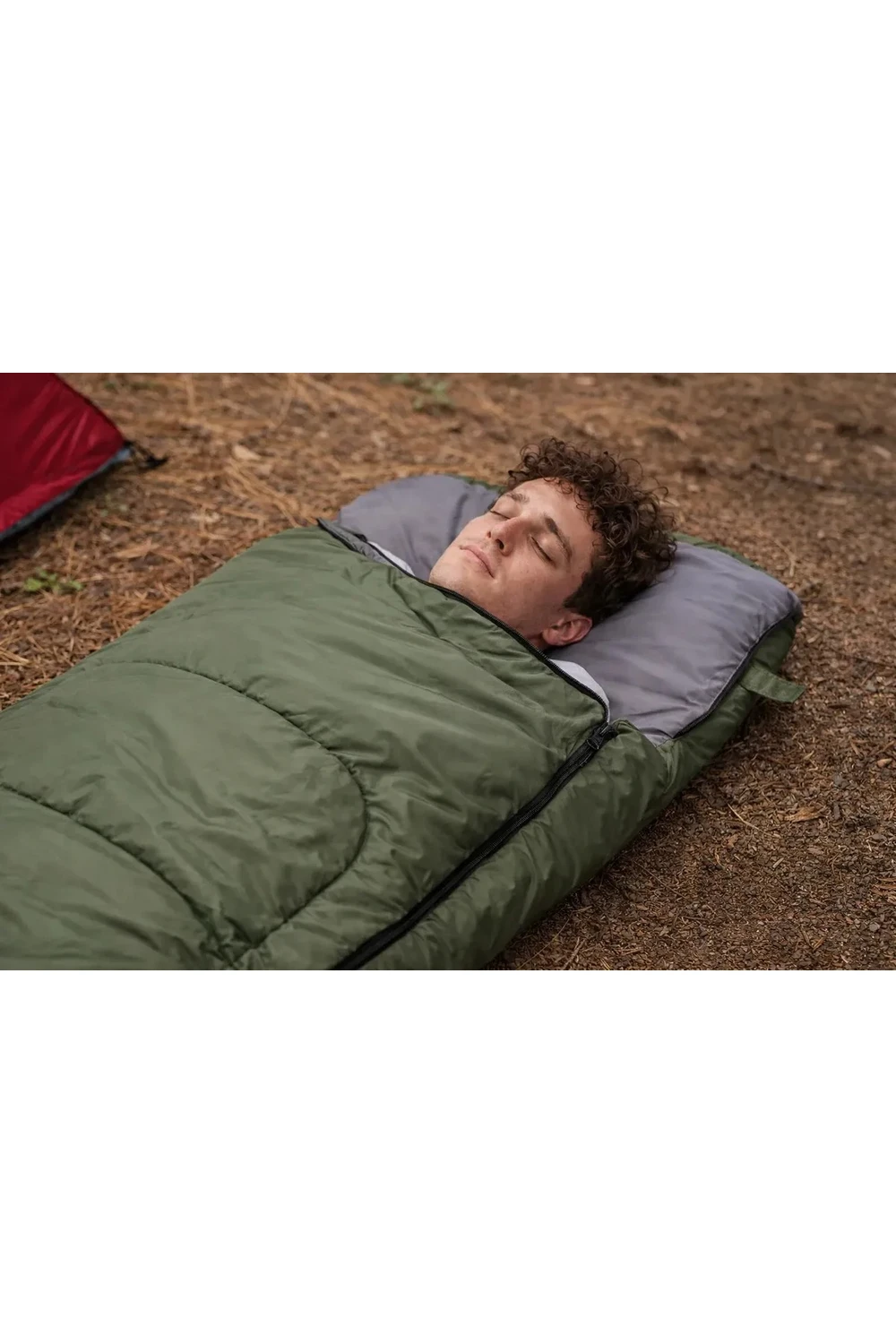 Sobre Saco De Dormir Térmico Camping Impermeable C/ Bolso 2m Verde Musgo