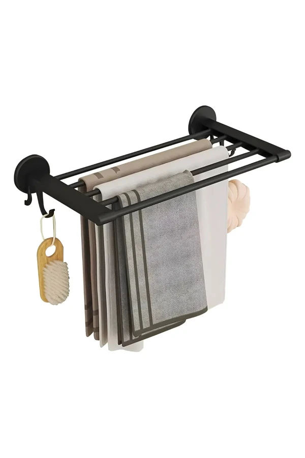 Soporte De Pared Para Toallas Baño Negro Metal Resistente Soporte De Pared Para Toallas Baño Negro Metal Resistente