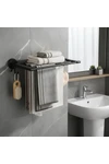 Soporte De Pared Para Toallas Baño Negro Metal Resistente Soporte De Pared Para Toallas Baño Negro Metal Resistente