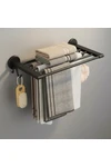 Soporte De Pared Para Toallas Baño Negro Metal Resistente Soporte De Pared Para Toallas Baño Negro Metal Resistente