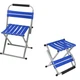 Silla Y Taburete Plegable Respaldo Acero Inox Camping Pesca Azul