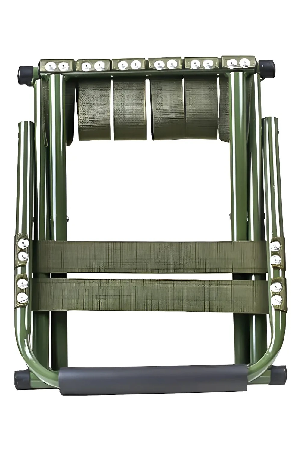 Silla Y Taburete Plegable Respaldo Acero Inox Camping Pesca Verde Musgo