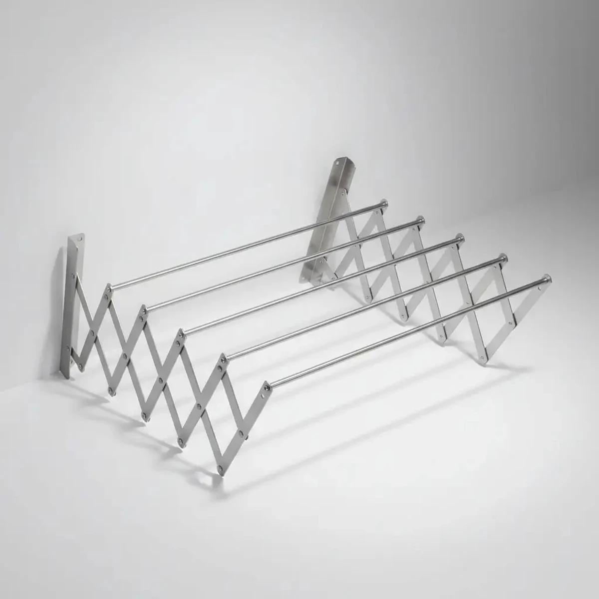 Tendedero Ropa Plegable De Pared 5 Varillas Aluminio Tender 