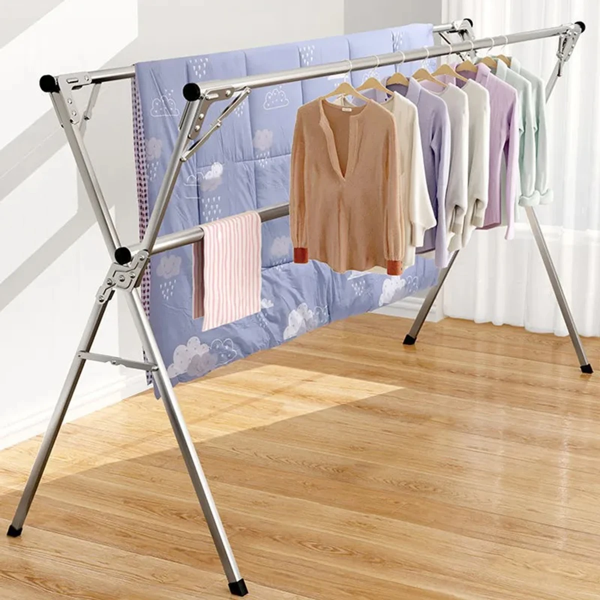 Tender Organizador De Ropa Varillas Telescópicas Retráctiles 